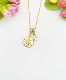 18K Gold Plated Sand Dollar Gold Necklace, Ocean Beach Sea Life Lover Gift, N6948