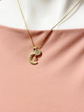 Gold Moon Star Charm Necklace, CZ Diamond Jewelry, Dainty Necklace, N5773