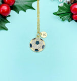 Gold Soccer Charm Necklace – Dainty Soccer Ball Pendant Athlete Gift Jewelry, N5865