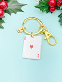 Ace of Heart Poker Keychain, Play Card Option, N6077H