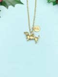 Gold Dachshund Charm Necklace – Dainty Dog Pendant Pet Lover Gift Jewelry, N488
