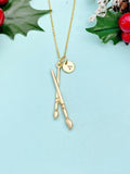 Gold Artist Paintbrush Charm Necklace, Paint Brush, AN4980