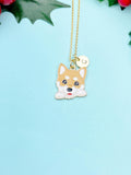 Gold Shiba Dog Charm Necklace, N5905