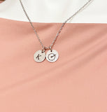 Silver Bass Drum Charm Necklace, D436