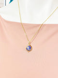 Gold or Silver Lapis Lazuli Necklace, Natural Gemstone Jewelry, Spinner Necklace, N5104