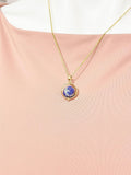 Gold or Silver Lapis Lazuli Necklace, Natural Gemstone Jewelry, Spinner Necklace, N5104