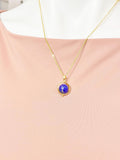 Gold or Silver Lapis Lazuli Necklace, Natural Gemstone Jewelry, Spinner Necklace, N5104