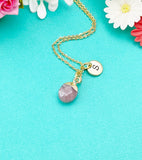 Rhodonite Necklace, Natural Gemstone Jewelry, N2801