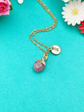 Rhodonite Necklace, Natural Gemstone Jewelry, N2801