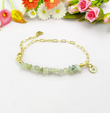 Prehnite Bracelet, Natural Gemstone Jewelry N4233