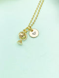 Gold Tellurion Globe Charm Necklace • Dainty Earth Pendant • Meaningful Science Lover Gift, N6730