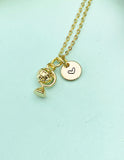 Gold Tellurion Globe Charm Necklace • Dainty Earth Pendant • Meaningful Science Lover Gift, N6730