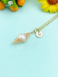 Gold Wire Wrap Teardrop Pearl Pendant Necklace – Dainty Gift Jewelry, N6799N