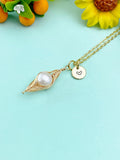 Gold Wire Wrap Teardrop Pearl Pendant Necklace – Dainty Gift Jewelry, N6799N