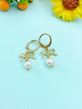 Gold Pearl Earrings Dainty Freshwater Pearl Jewelry – Elegant Gift for Her, N6905