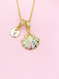18K Gold Plated Scallop Seashell Gold Necklace, Ocean Beach Sea Life Lover Gift, N6946