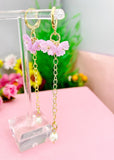Cherry Blossom Earrings, Sakura Spring Flower, Natural Pearl, N6967