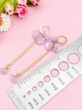 Cherry Blossom Gold Earrings, Sakura Flower with Natural Amethyst, N6967A