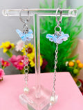 Cherry Blossom Gold Earrings, Sakura Flower with Natural Pearl, N6967P