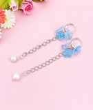 Cherry Blossom Gold Earrings, Sakura Flower with Natural Pearl, N6967P