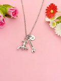 Plumber Necklace, Silver Wrench Faucet Charm, N6969