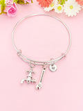 Plumber Bracelet, Silver Wrench Faucet Charm, N6969B