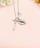 Otolaryngologists Necklace, Silver Otoscope and Mouth Charm Jewelry, ENT Doctor Nurse Gift, N6972