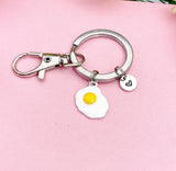 Bronze Fry Egg Charm Keychain, N986A
