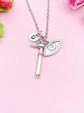 Silver Otoscope/Ophthalmoscope and Eye Charm Necklace, ENT Eye Doctor Otolaryngologists Gift, N6974