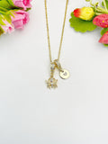 18K Gold Plated Spider Cubic Zirconia Pendant Necklace, Dainty Halloween Gift for Her, N6976