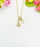 18K Gold Plated Spider Cubic Zirconia Pendant Necklace, Dainty Halloween Gift for Her, N6976