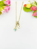 18K Gold Plated Teal Spider Cubic Zirconia Pendant Necklace, Dainty Whimsical Jewelry