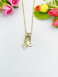18K Gold Plated Spider Clear Cubic Zirconia Pendant Necklace, Dainty Gift for Her, N6977C