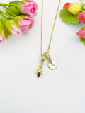 18K Gold Plated Spider Black Cubic Zirconia Pendant Necklace, Dainty Gift for Her, N6977BL