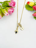 18K Gold Plated Spider Black Cubic Zirconia Pendant Necklace, Dainty Gift for Her, N6977BL