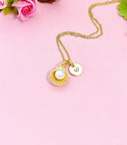 Gold Pearl Shell Charm Necklace, N5902