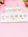 Natural Pearl Stud Earrings Sterling Silver, N6986