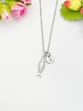 Silver Fish Pendant Necklace, Minimalist Stainless Steel Ocean Gift for Her, N6987