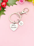 Bonus Grandpa Silver Heart Keychain – Sweet Grandfather Gift from Kids, D614