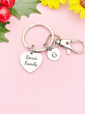 Bonus Family Silver Heart Keychain – Meaningful Gift for Loved Ones, D615