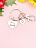 Bonus Family Silver Heart Keychain – Meaningful Gift for Loved Ones, D615