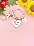 Bonus Dad Silver Heart Keychain – Meaningful Gift for Loved Ones, D617