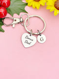 Bonus Dad Silver Heart Keychain – Meaningful Gift for Loved Ones, D617