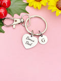 Bonus Dad Silver Heart Keychain – Meaningful Gift for Loved Ones, D617