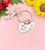 Bonus Dad Silver Heart Keychain – Meaningful Gift for Loved Ones, D617