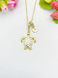 18K Gold Plated Sea Turtle Pendant Necklace, Dainty Ocean Gift for Her, N6990