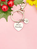 Bonus Grandma Silver Heart Keychain – Sweet Gift for Her from Family, D619