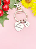 Bonus Grandma Silver Heart Keychain – Sweet Gift for Her from Family, D619