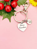 Bonus Grandma Silver Heart Keychain – Sweet Gift for Her from Family, D619