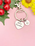 Bonus Grandma Silver Heart Keychain – Sweet Gift for Her from Family, D619